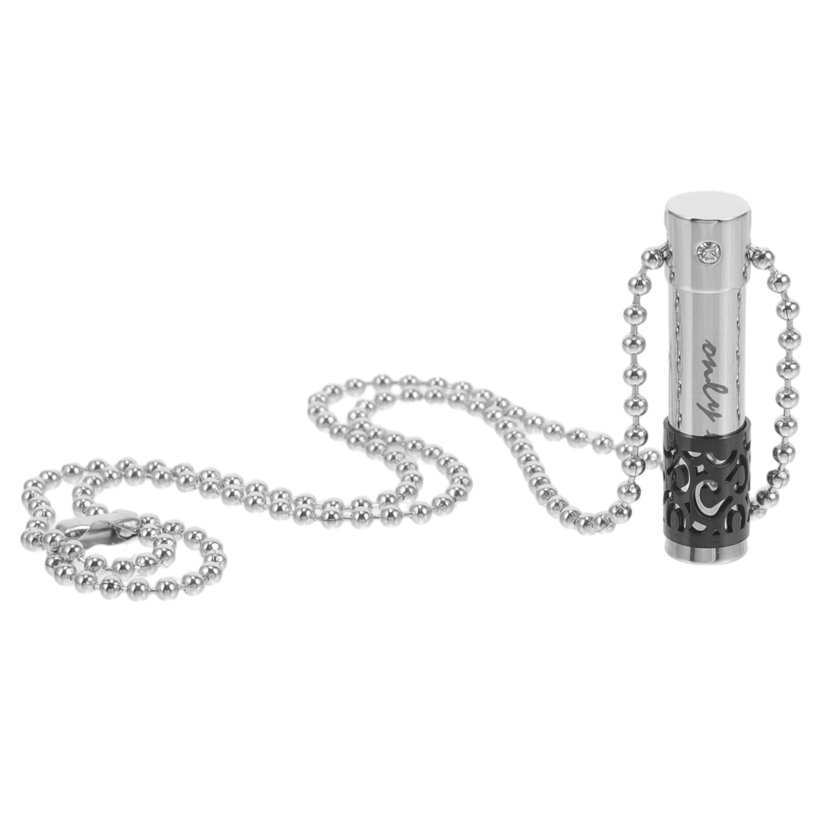 

Cremation Memorial Necklace Stainless Steel Black 316L Titanium Steel Perfume Bottle Keepsake Jewelry Urn Pendant Aromatherapy