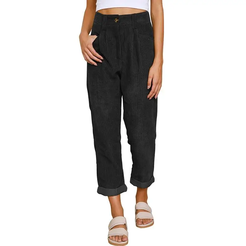 Retro Artistic Corduroy Casual Harlan Style Women's Pants Spring Autumn Cross-Border Elegant Atmosphere Harlan Model Ladies T...