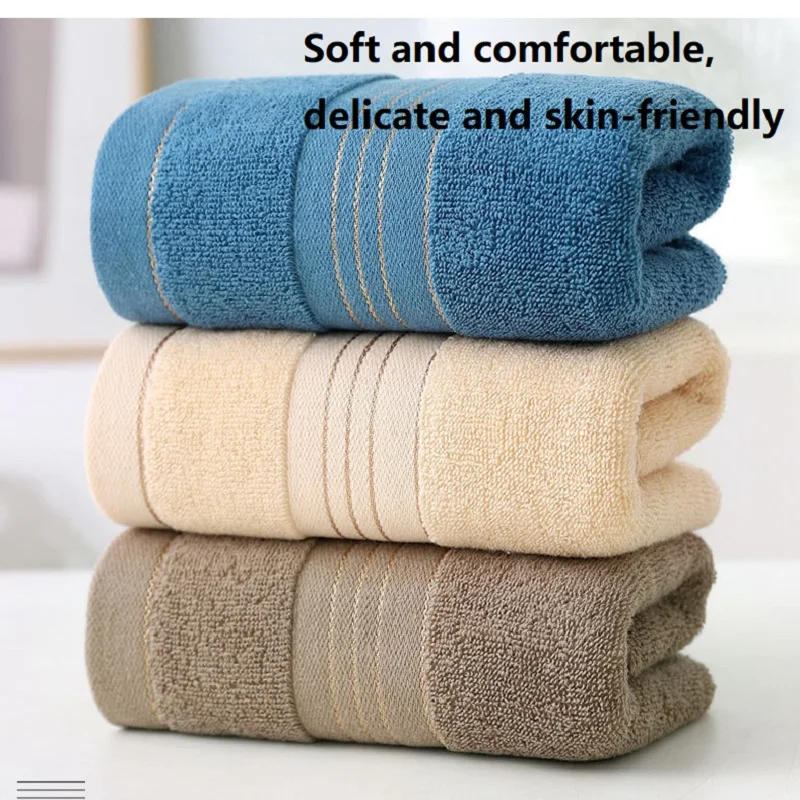 Thickened Cotton Towel With Strong Water Absorption Universal Towel For Adults And Children Solid ColorSkin Friendly Towel