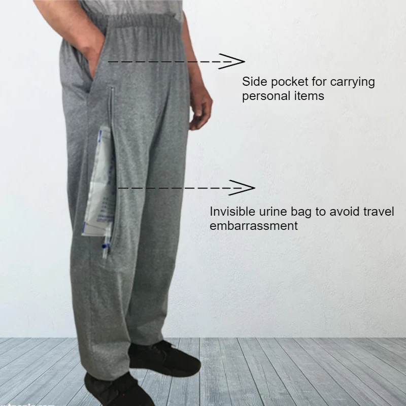 Spring Summer Bladder Fistula Pants Gallbladder Stony Bile Drainage Bag Nursing Pants Incontinence Urethral Tube Insertion Pants - view 4