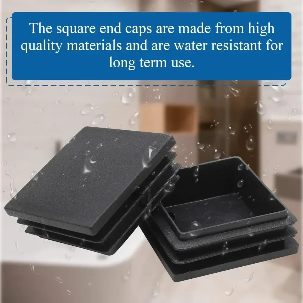 50MM square tube end cap plastic plug black plug square plug Furniture tables and chairs plastic square steel tube cover end cap
