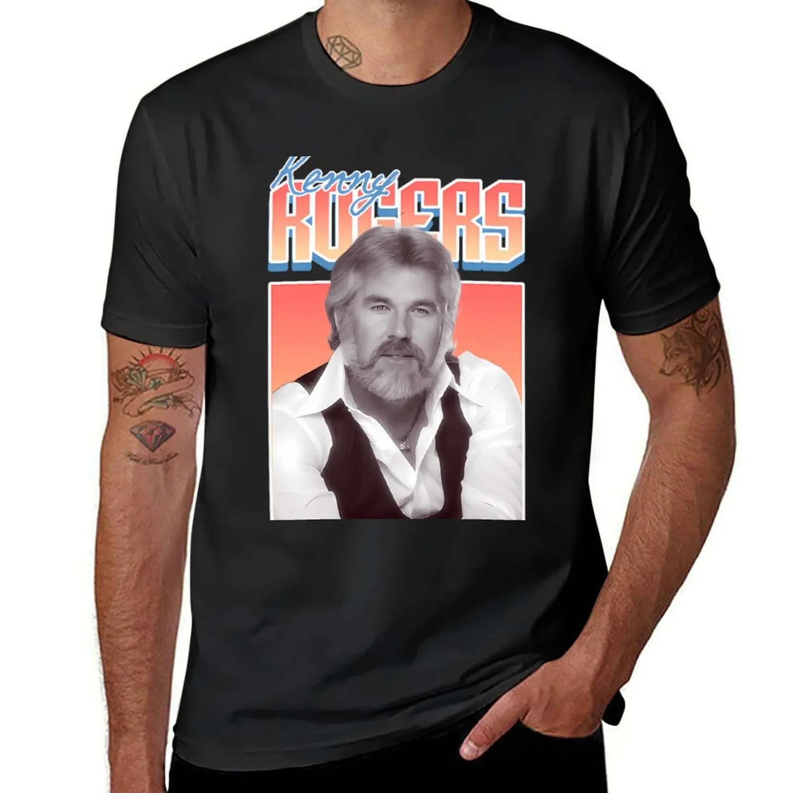 Kenny Rogers T-Shirt sports fans plus sizes plus size tops oversized plain black t shirts men