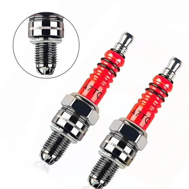 1/2Pcs Racing Spark Plug 3 Triple Electrode A7TC D8TC For GY6125 CG 50 70 110 125 150CC Motorcycle Atv Scooter Dirt Bike Go Kart