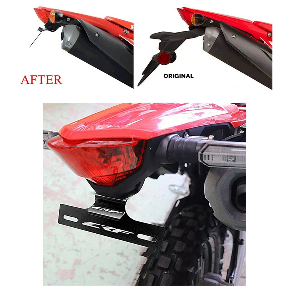 Motorcycle Accessories LED Rear License Plate Holder Tail Tidy Fender Eliminator For HONDA CRF300L CRF 300L 300 L RALLY 2021 +