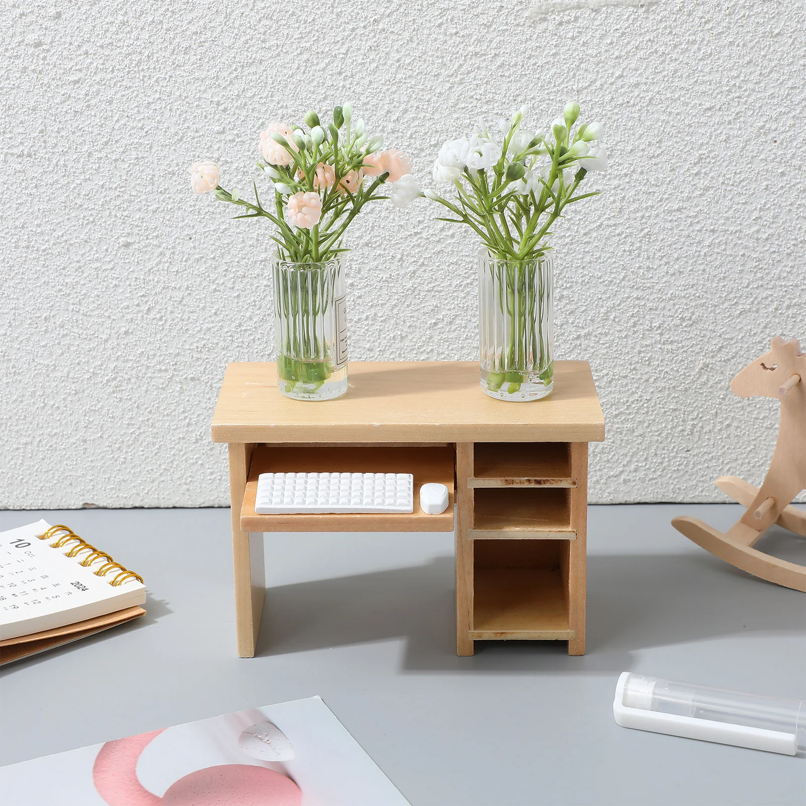 Mini meuble modèle bureau d'ordinateur pour fourniture de maison Miniature Adorable ornement Simulation ornements