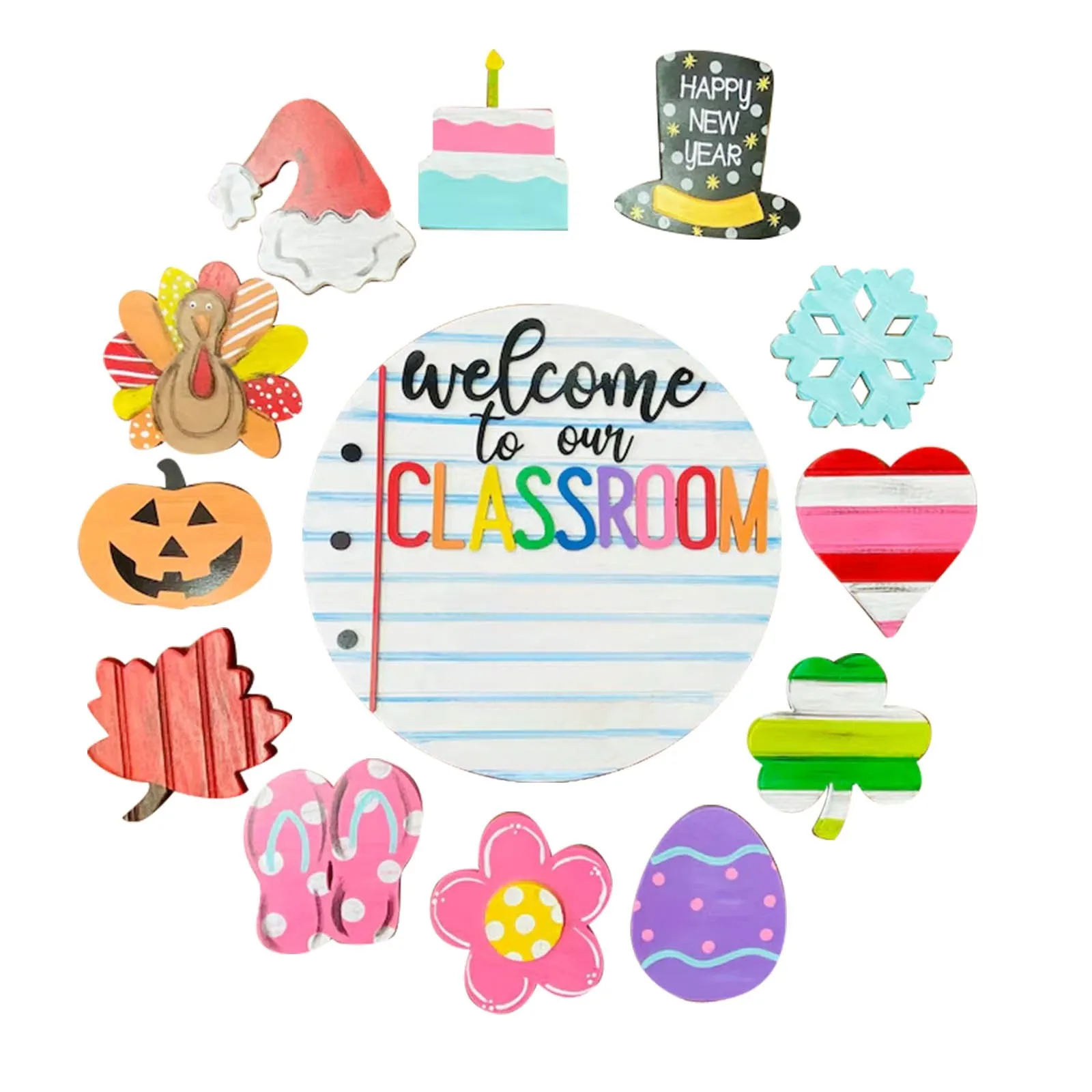 Interchangeable Welcome Door Sign 3D Welcome Classroom Sign Welcome First Day Of School Sign Back To School Home Props Decoratio