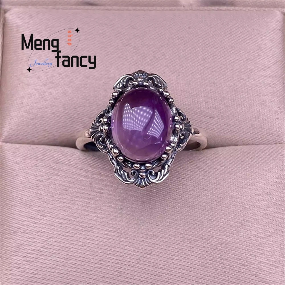 

Amethyst Set Ring, Retro Lace Men's And Women's Matching Colored Gemstone Crystal Handicraft Best Selling Fashion Jewelry Luxury