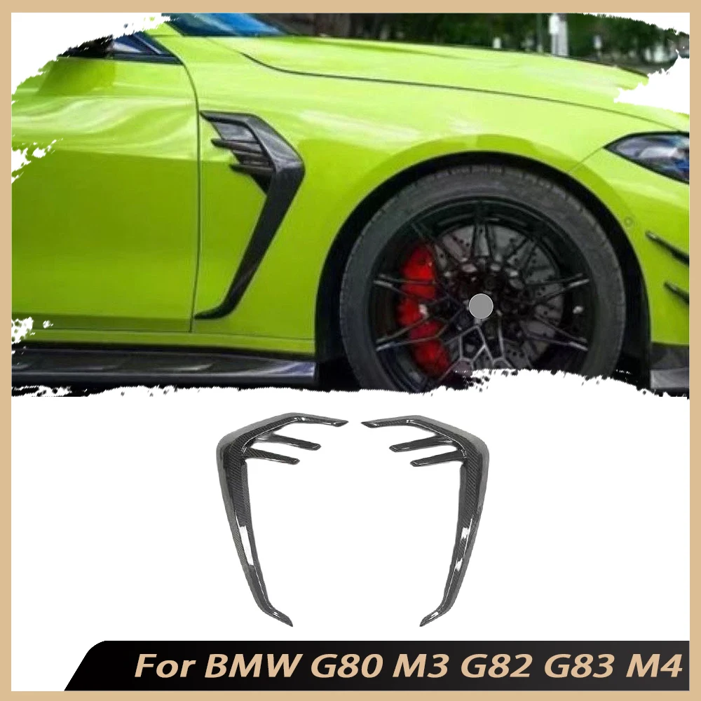 

Carbon Fiber Side Fender Vent Trims for BMW G80 M3 G82 G83 M4 2021+ Fin Splitters Spoiler Car Accessories Body Kits Decoration