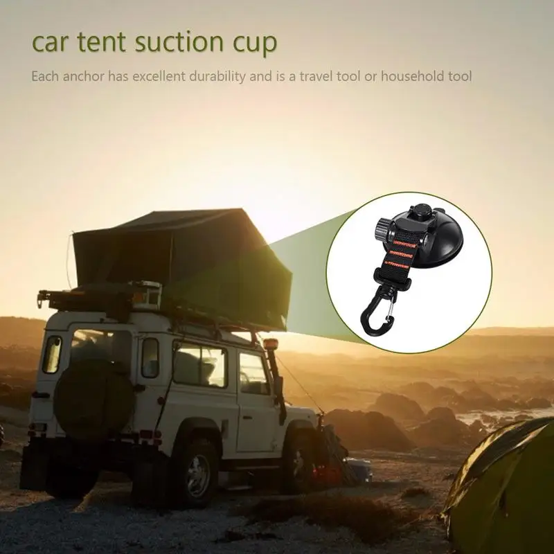 Strong Suction Cup Hooks 4pcs Heavy Duty 360 Rotatable Tarp Suction Cups Strong Load-Bearing Multi-Purpose Camping Tarp Accessor