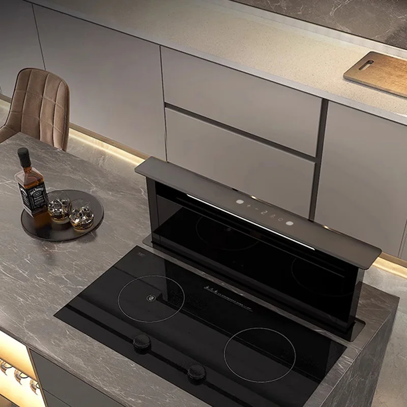 Concealed countertop lift-up range hood, ultra-quiet stainless steel downdraft kitchen range hood 110V/220V(Customized) view 3