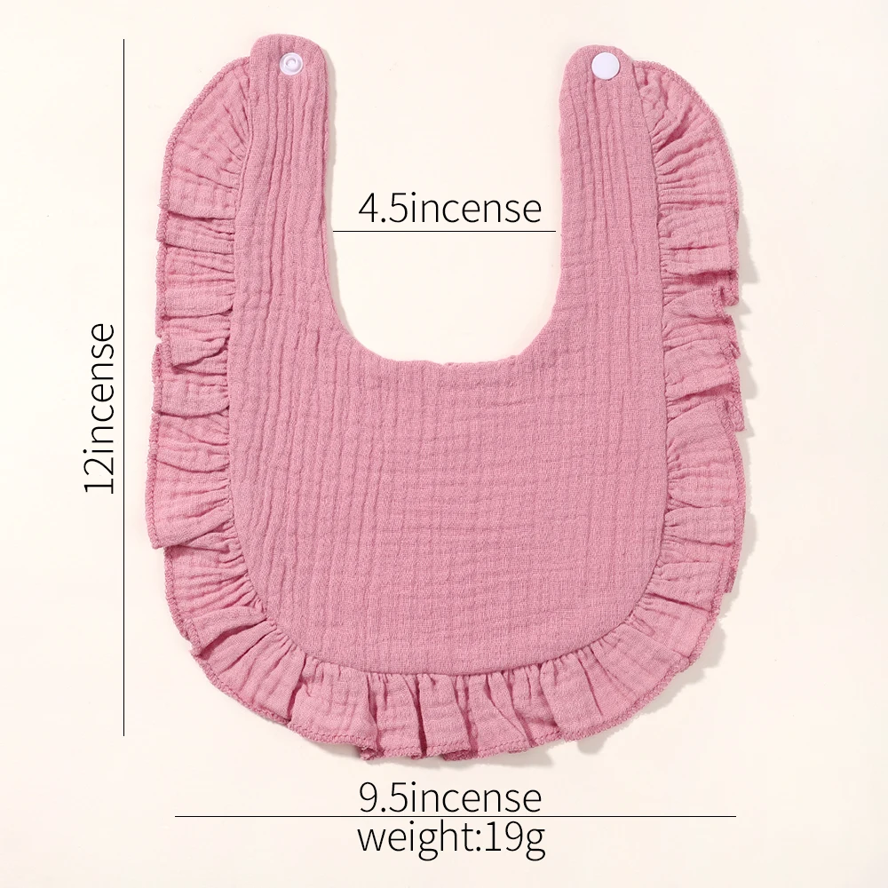 Newborn Bibs Infant Burp Cloths Baby Stuff Feeding Drool Bandana Saliva Towel Toddler Ruffle Solid Color Bib Baby Accessories