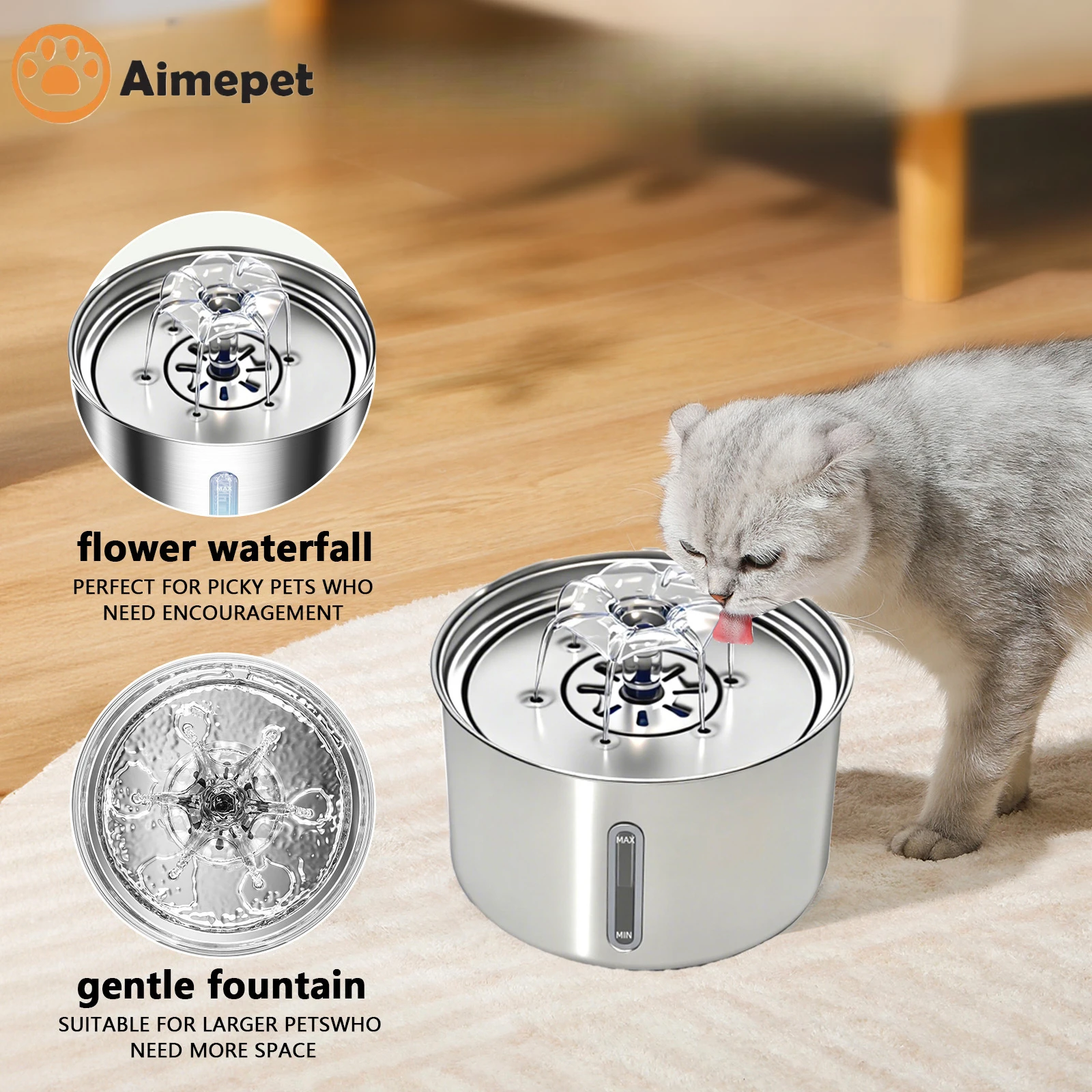 

Stainless Steel Pet Water Fountain Automatic Dispenser for Cats and Dogs 3L Cat Drinking Fountain Pet Supplies For Cats Dogs