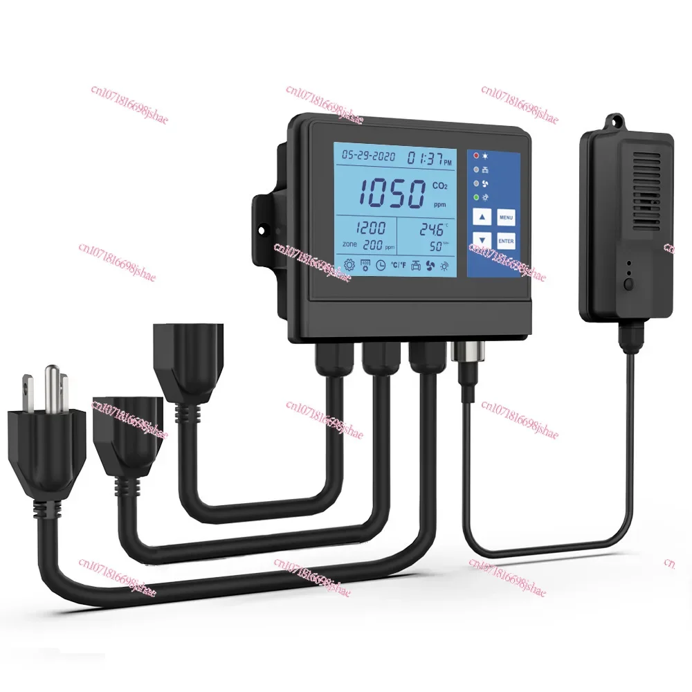 Greenhouse Planting Room Tent Carbon Dioxide Concentration Monitor Controller, Can Control Solenoid Valve and Fan