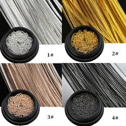 Cadena de Metal de 100CM para decoración de uñas, tachuelas de aleación de oro/plata con diamantes de imitación, accesorio de joyería para manicura