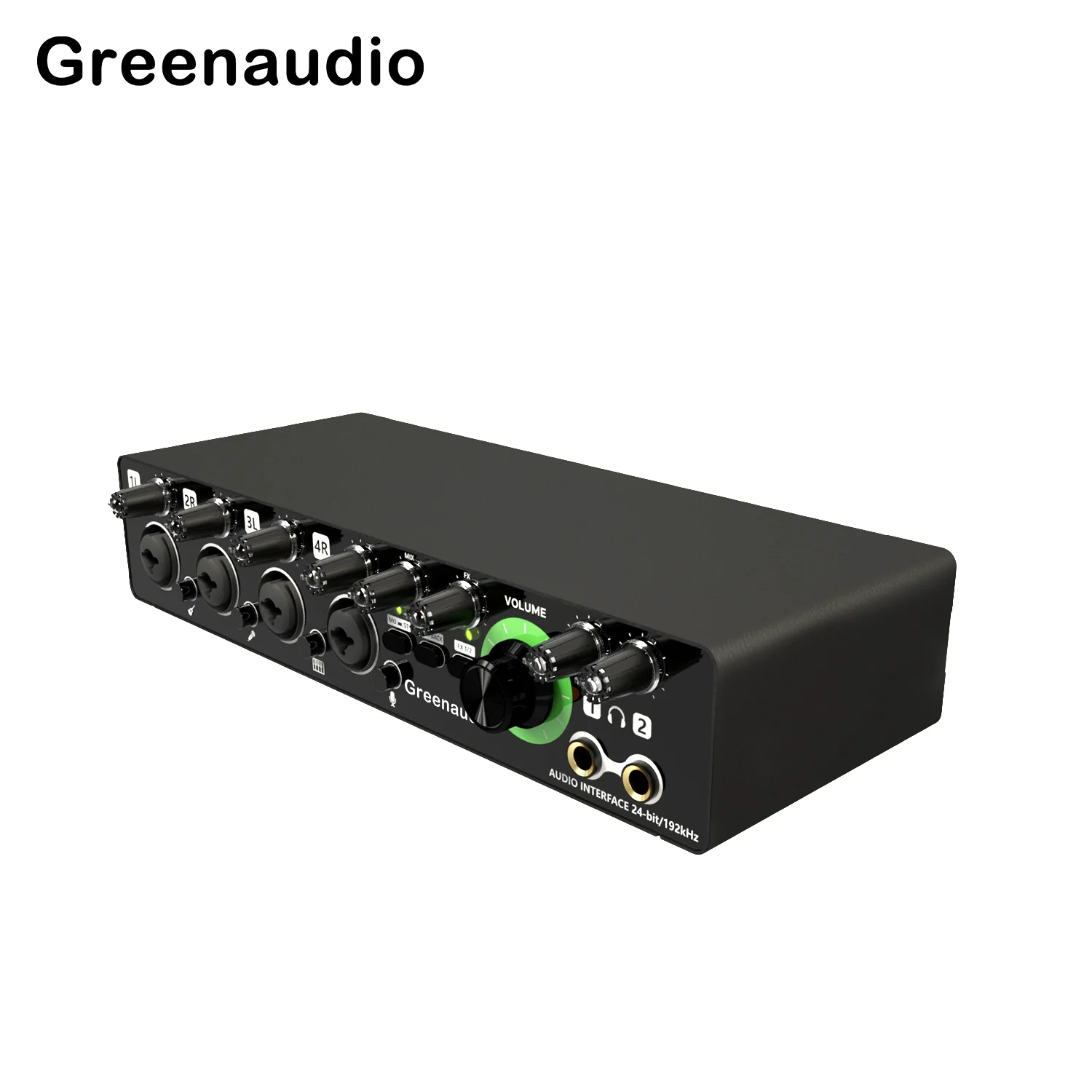 GAX-MD44 Audio Interface Sound Card AD Converter with Monitoring Electric Guitar Live Recording For Studio Singing Podcast