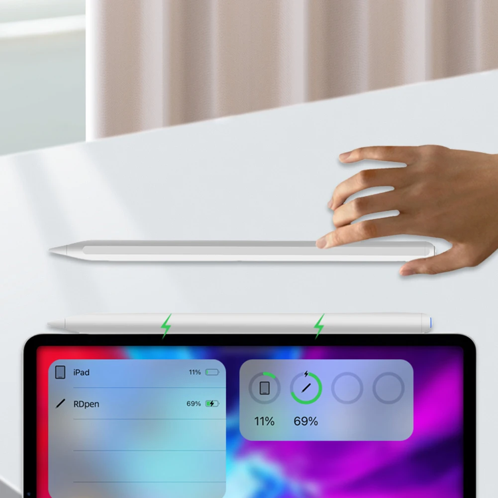 Stylus kapasitif iPad, untuk 2018-2024 iPad pengisian daya magnetik untuk iPad Pro 12.9/11/13 inci M4 untuk iPad Air 3/4/5/M2 untuk iPad Mini 5/6th