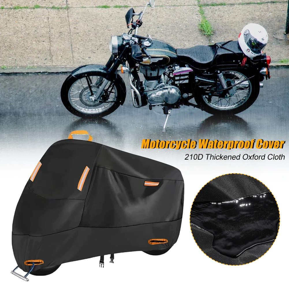 Motocycle Cover Thick Oxford Cloth Motorcycle Covers Waterproof Dust Weather Protection Motorbike Rain Cover Sunshade UV Protect