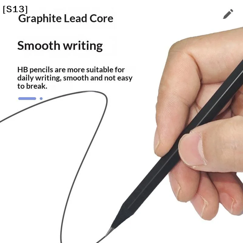 10-piece Black Wooden Pencils, HB Hexagonal Lead, Optional Writing Tools Pack. Durable For Writing During Exams[Q]Q@ view 3