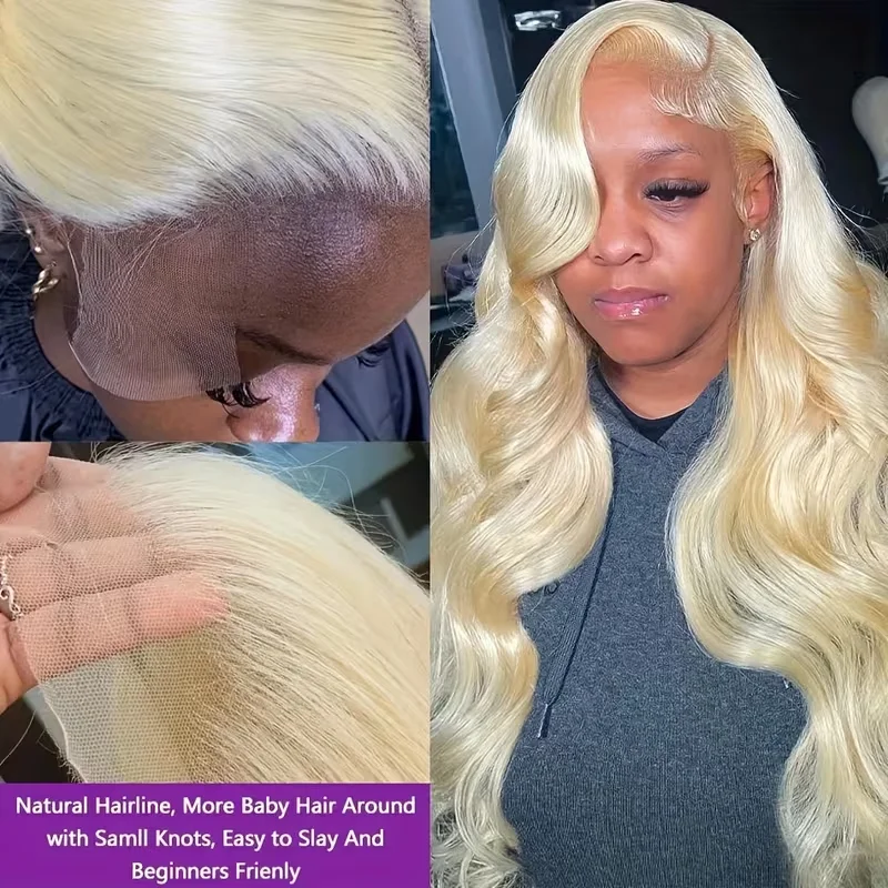 50 52 Inches 613 Blonde Lace Front Wigs Human Hair 200% Density 13x6 HD Transparent Lace Front Body Wave Wigs Pre Plucked