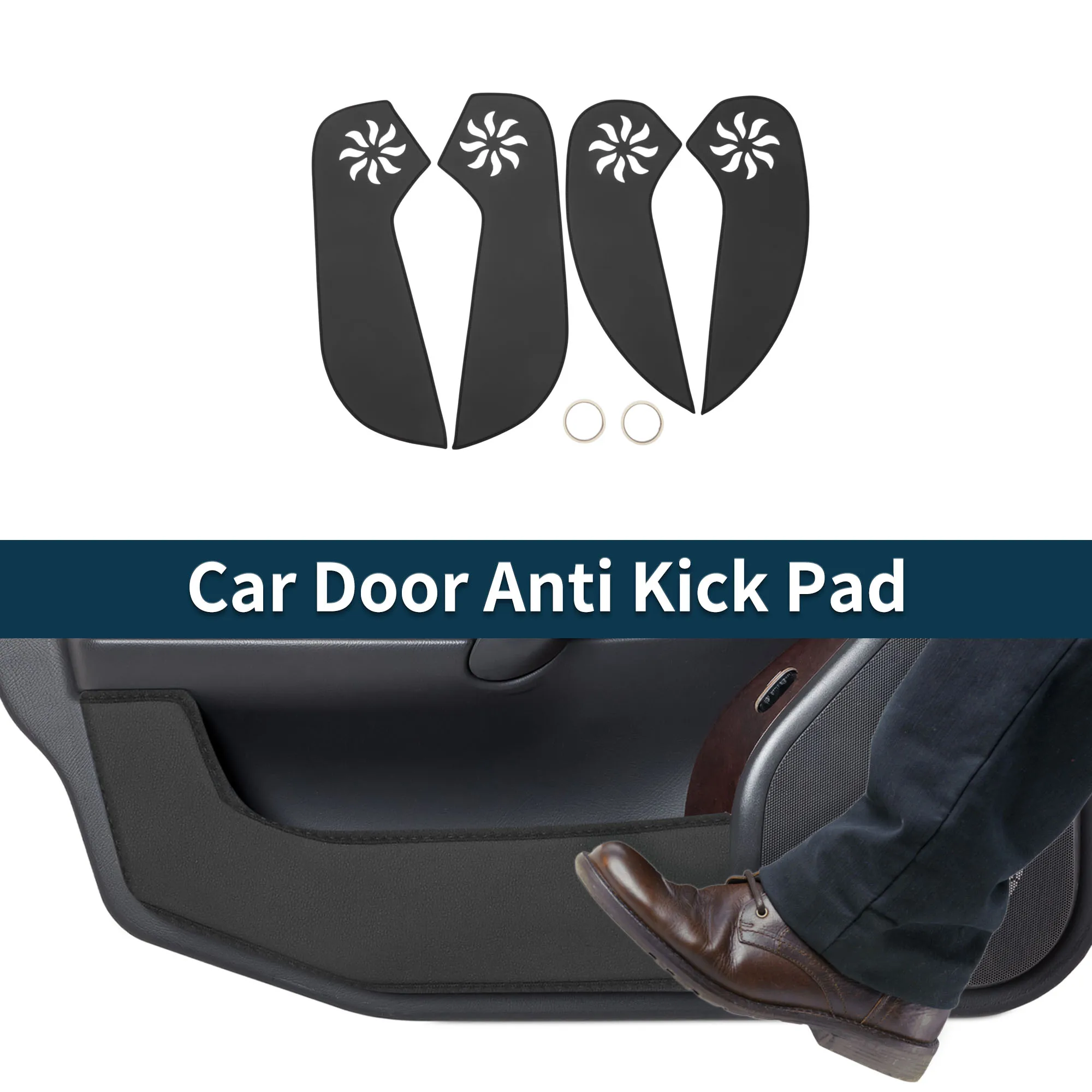 

UXCELL Car Door Anti Kick Pad Sticker Protector for Chevrolet Cruze 11-15 Black 1 Set