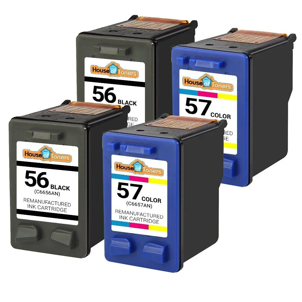 

4-pk for HP 56 57 Black/Color Ink for Officejet 4110 4215 5505 5510 6105 6110