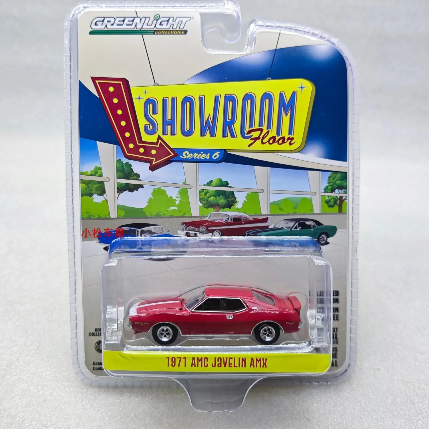 

Зеленый свет 1:64 Выставочный зал Пол Серия 6-1971 AMC Javelin AMX Bullfighter RedCar Модель из сплава Коллекционные предметы для детей