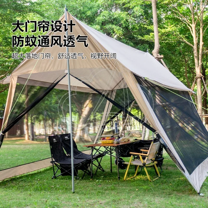 Summer cross-border canopy tent camping rainproof pergola shading sun protection shed outer mesh mosquito-proof living room tent