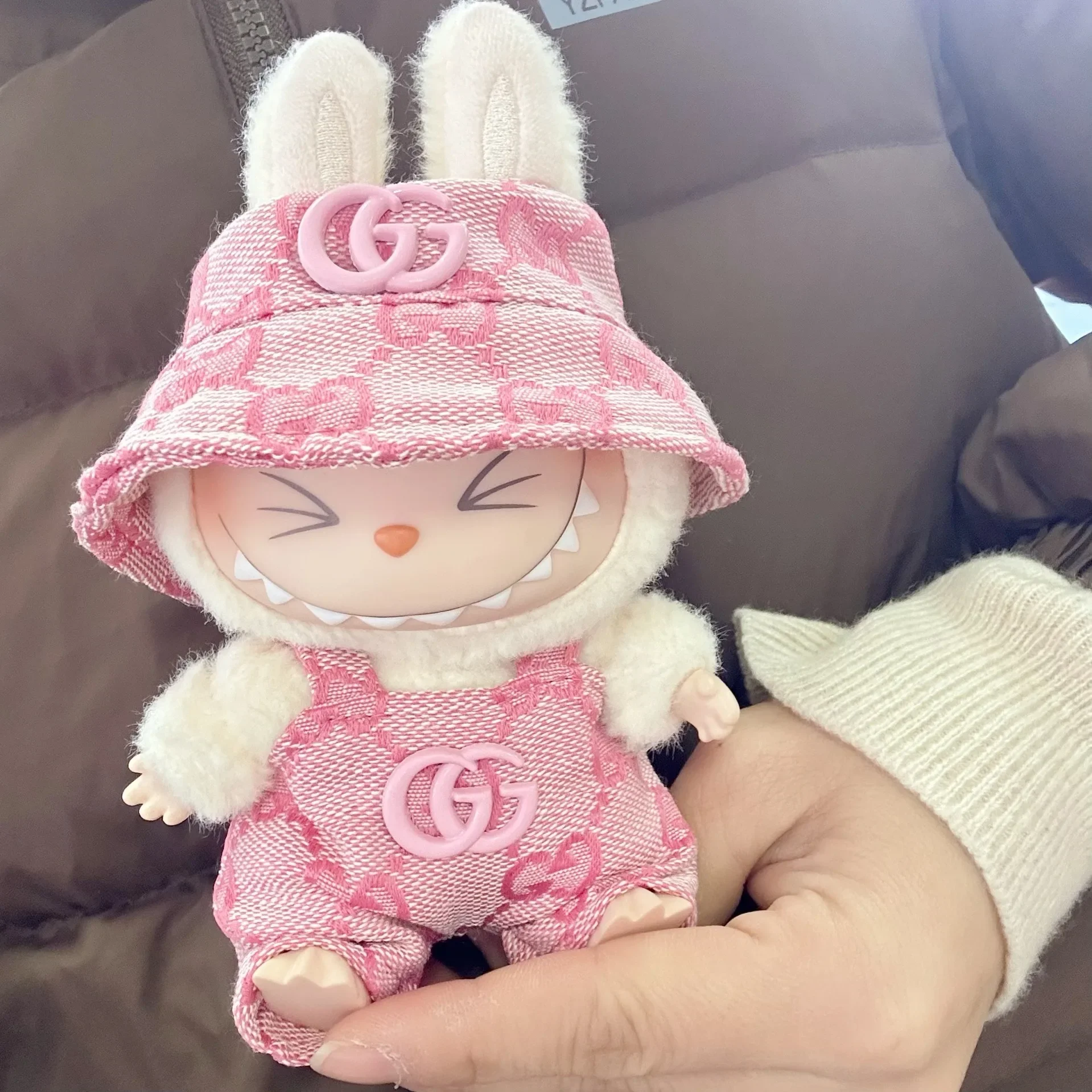 Labubu Doll Clothes Fashion GG Overalls Labubu Idol V1 V2 Dolls Clothing Accessories 15/17cm Plush Doll Universal