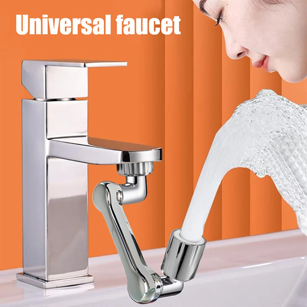 Universal 1080 °Swivel Robotic Arm Swivel Extension Faucet Aerator Kitchen Sink Faucet Extender Mixer Tap Nozzle Water Flow Mode