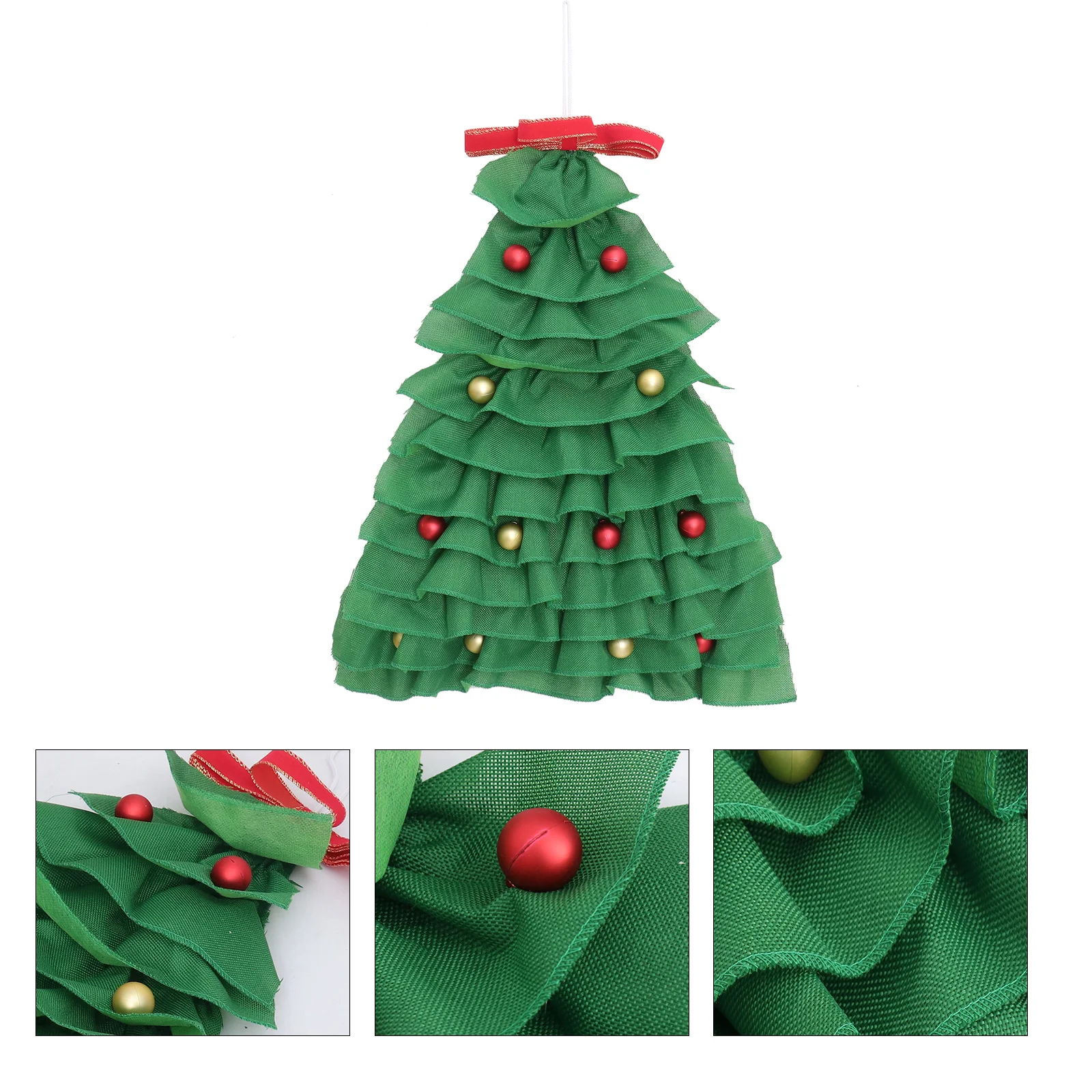 

Christmas Tree Pendant Hanging Fabric Ornaments Decoration Front Door for Wreath