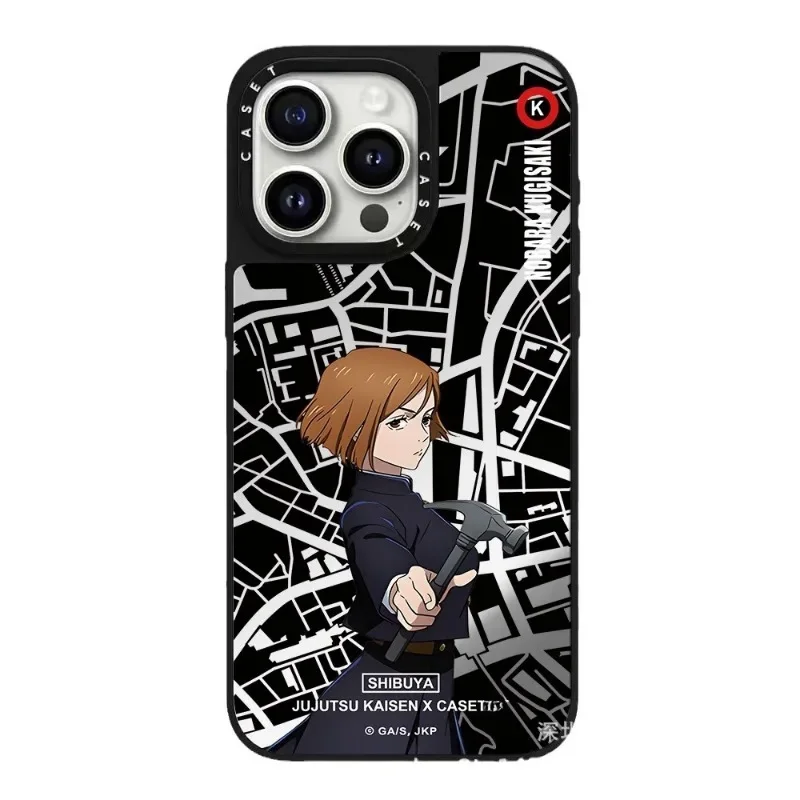 حافظة هاتف محمول Jujutsu Kaisen المشتركة مناسبة لهاتف Iphone16pro Max Apple Mirror Material مجموعة مضادة للسقوط هدية عيد ميلاد
