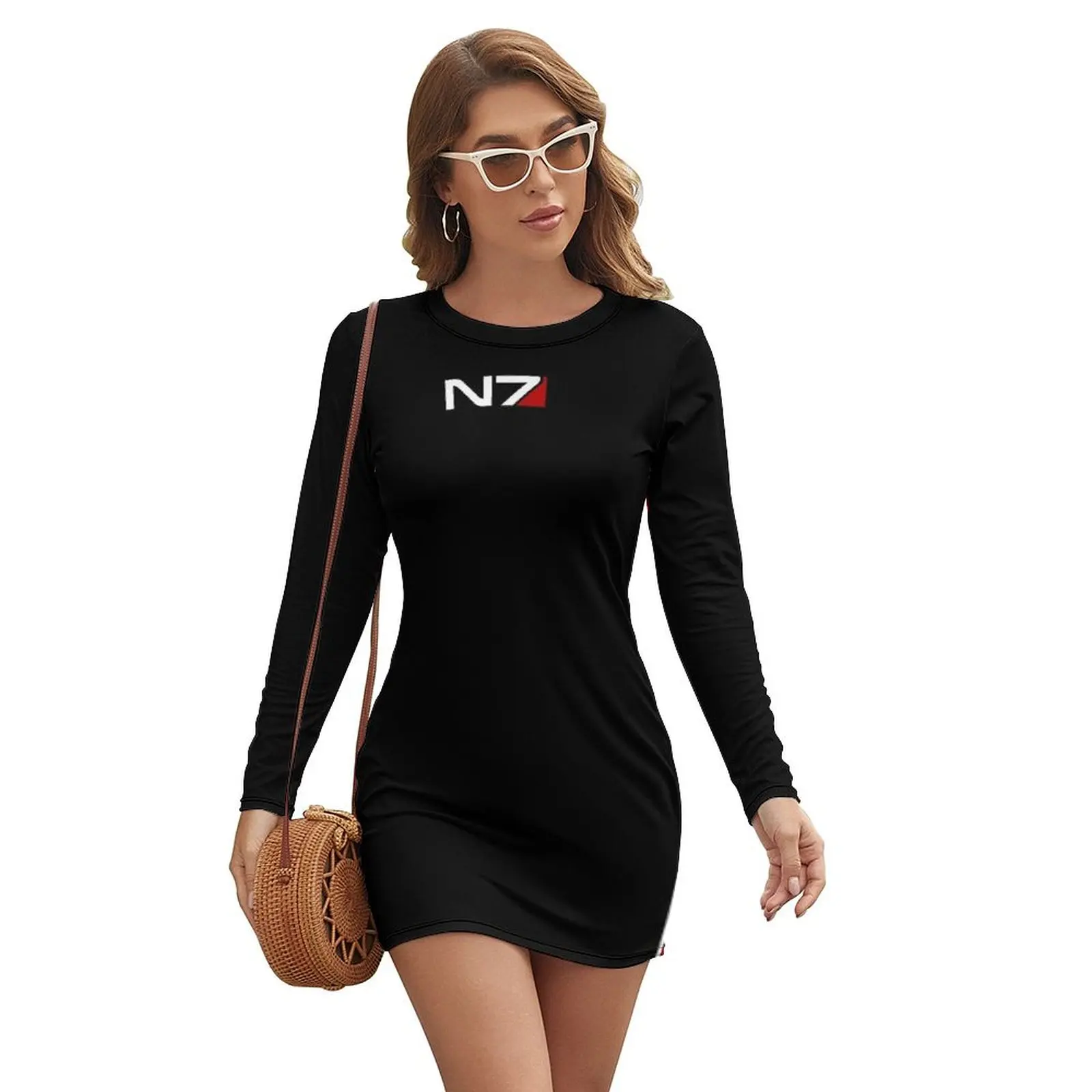 

N7 Mass effect emblem! Long-sleeved Dress long dress women Woman's evening dress women's dresses luxury cocktail dresses