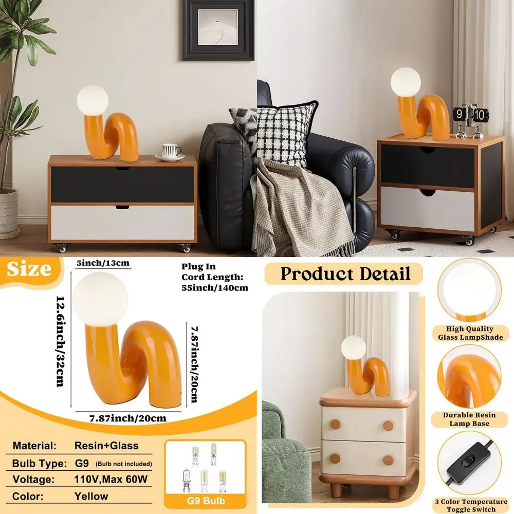 

Современная настольная лампа в виде глобуса из молочного стекла - светильник из белой смолы для спальни, гостиной, детской комнаты и офиса, угла