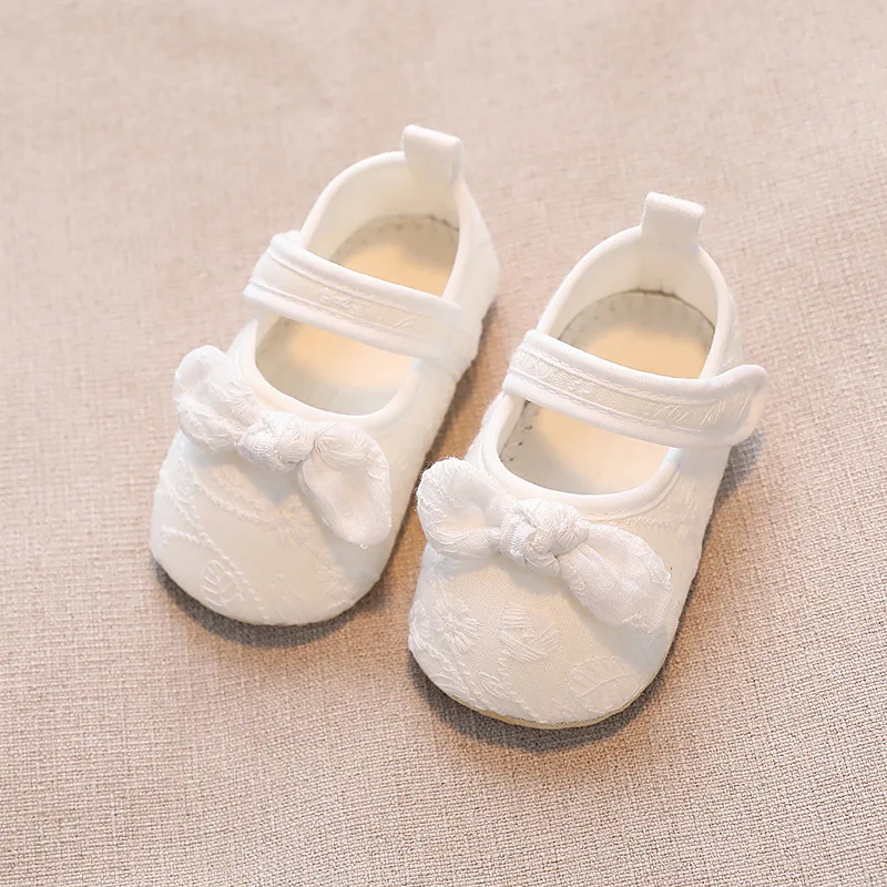 

Infant Baby Girls Shoes Non-Slip Soft Soled Lace Bowknot Flats Toddler First Walker Spring Summer Princess Shoes