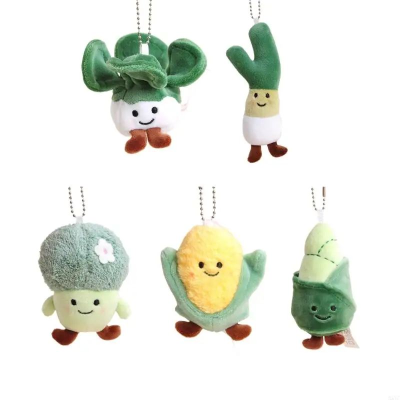 A5YC Fun Vegetable Keychain Plush Pendant Hanging Decoration لمفاتيح السيارات على ظهره