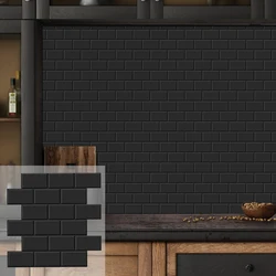 Hot Sale 3 Sheets Peel and Stick 3d Brick Vinyl Wallpaper Bathroom Kitchen Backsplash Wall Tile Stickers for Home Decoration