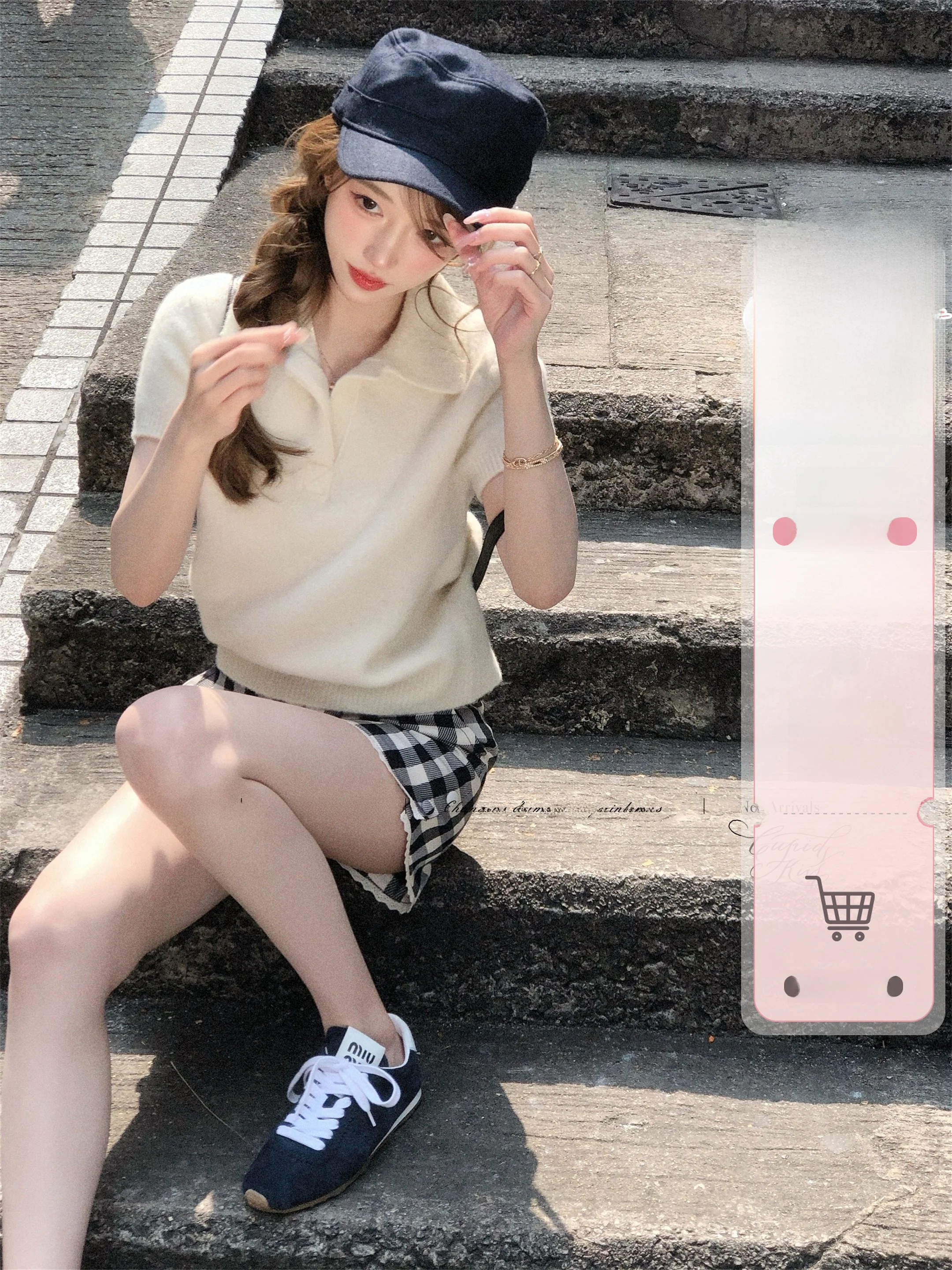 

CSK Cupid Thi Sli Knitted Woolen Top ort Sve Women's Sweet Sle Spring Faion Straight Cut Single Piece