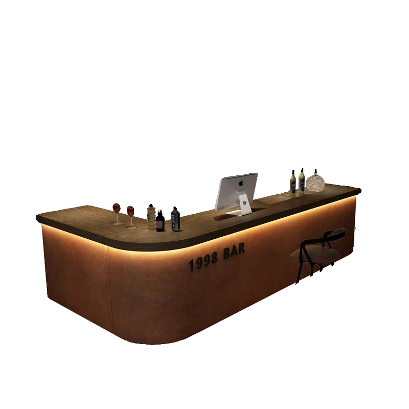Industrial style retro cafe milk tea shop checkout page corner restaurant front desk counter
