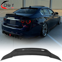 For 2013-2023 Infiniti Q50 Q50S Q50L CT1 R Style Gloss Black Real Forged Carbon Fiber Rear Spoiler Trunk Wing FRP