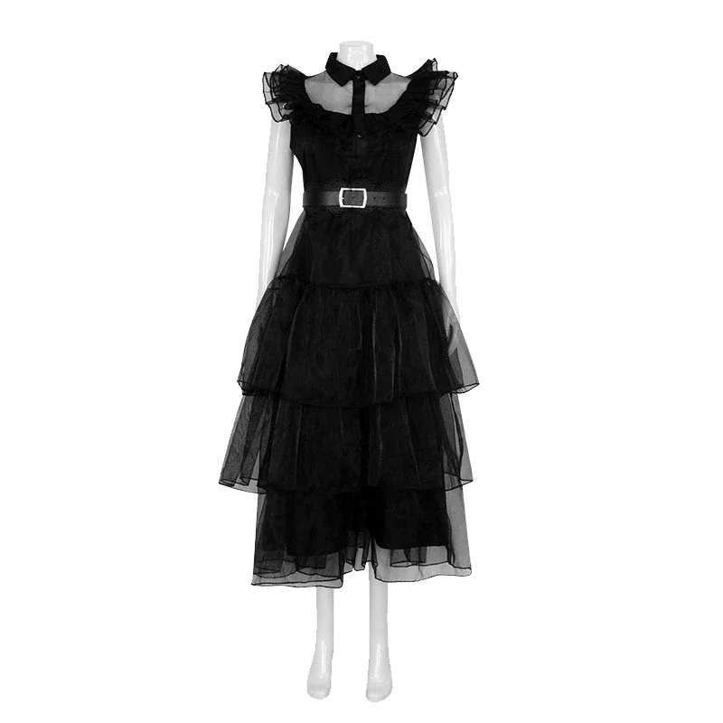 Christesday Dolams Cosplay Black Dance Gaas Jurk Pruik Ding Hand Vintage Feestjurk Vrouwen Meisje Kerst