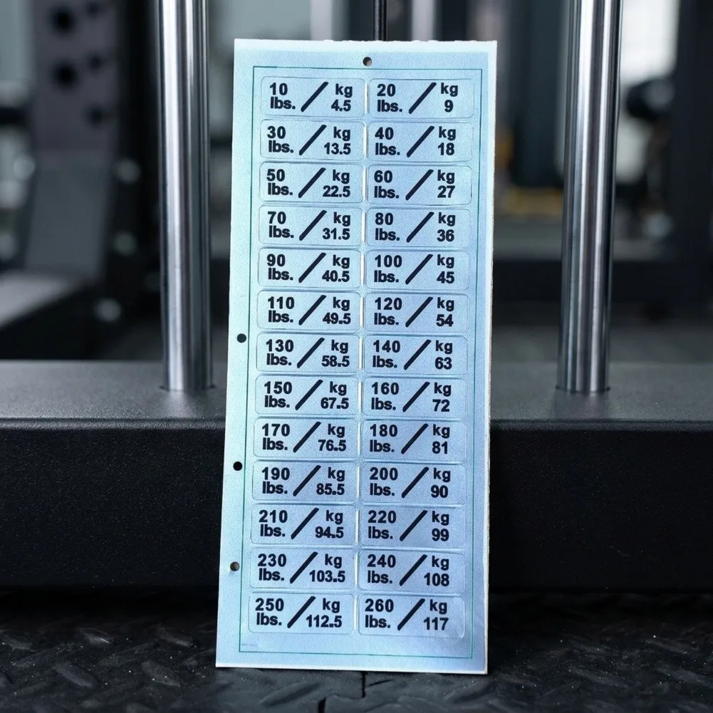 Plastic Weight Stickers for Fitness Equipment 3 Pack Labels Compatible with Weight Stacks and Cable Resistance Machines