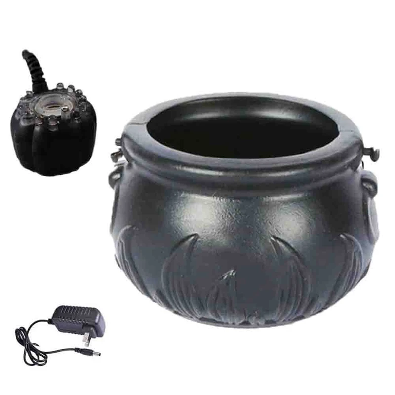 

NEW-Halloween Witch Pot Cauldron Mister Mist Maker Smoke Fog Machine Color Changing Party Prop Decoration