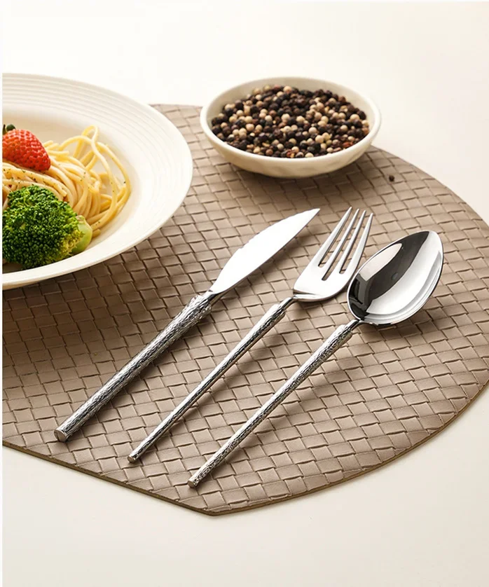Fashion Shiny Silver 18/10 Stainless Steel Flatware Set Dinner Knife Fork 304 Cutlery Drop Shipping