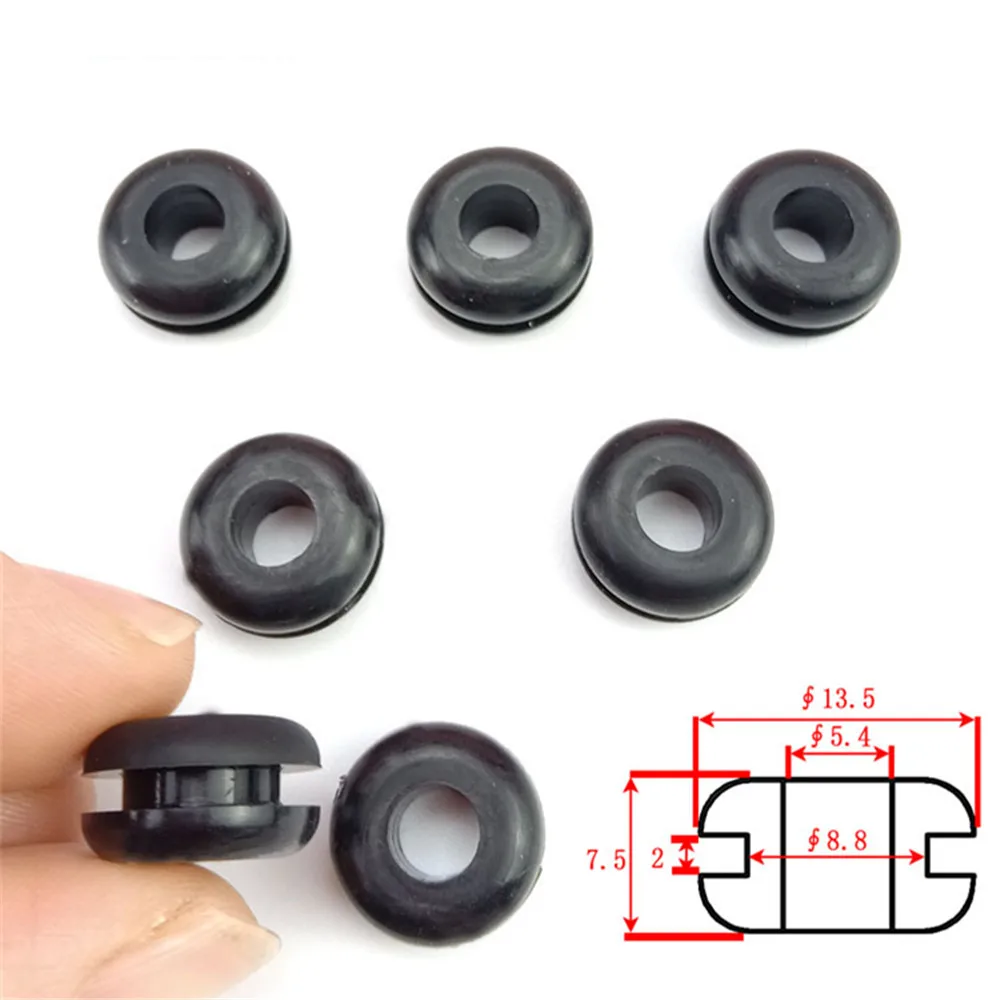 Black Rubber Double Sided Protective Coil Out Hole Wire O-ring Distribution Box Through Wire Ring Seal Ring Grommets Cable