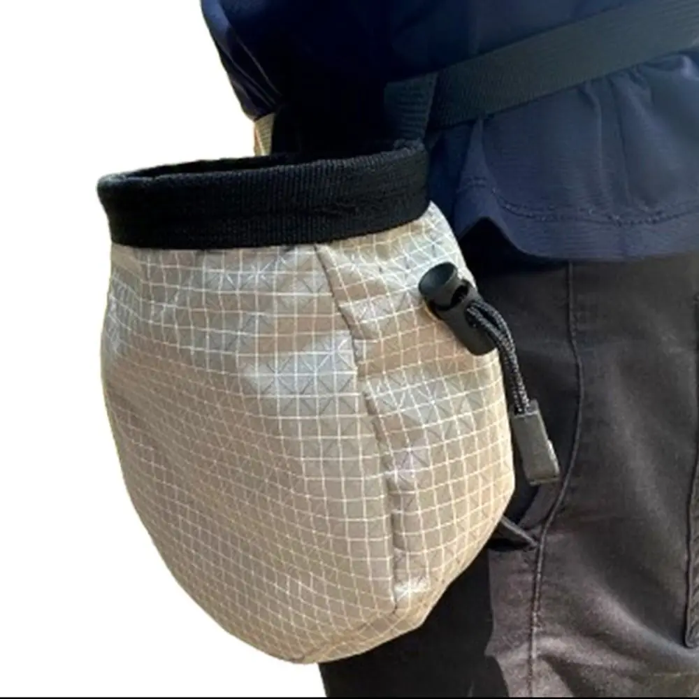 Portable Rock Climbing Chalk Bag Drawstring Wear-resistant Magnesium Powder Waist Pouch Adjustable Straps Foldable