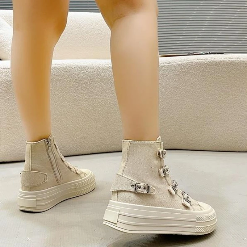 2024 Autumn Punk Style Women Casual Sneakers Platform Wedge Heel Women\'s Shoes Female non-slip Comrfortable Shoes Women Spring