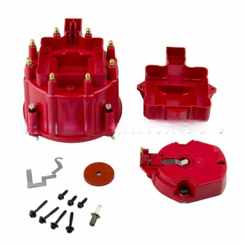 Red Male HEI Distributor Cap Coil And Rotor Replacement For SBC BBC 305 350 454