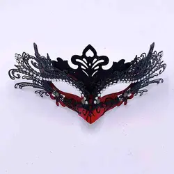 Gold Powder Diamond Wrought Iron Masquerade Mask Half Face Women Party Dance Festival Halloween Props Stage Performance Supplies