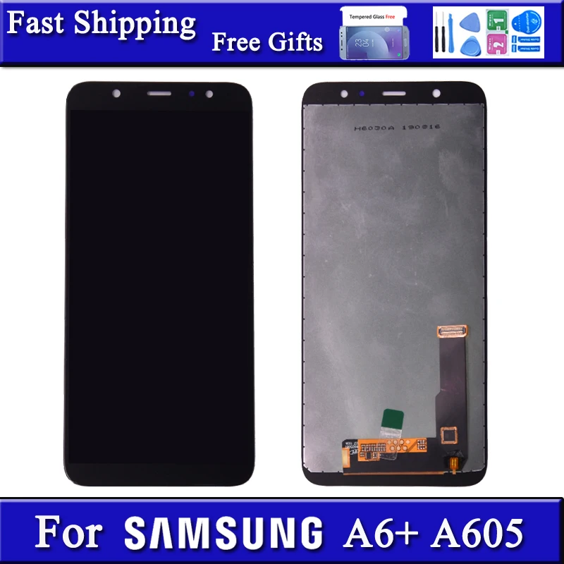 

LCD For Samsung Galaxy A6 Plus 2018 A605 A605fd Display Touch Screen Digitizer Assembly Replacement For Samsung A6 Plus A6+ Lcd