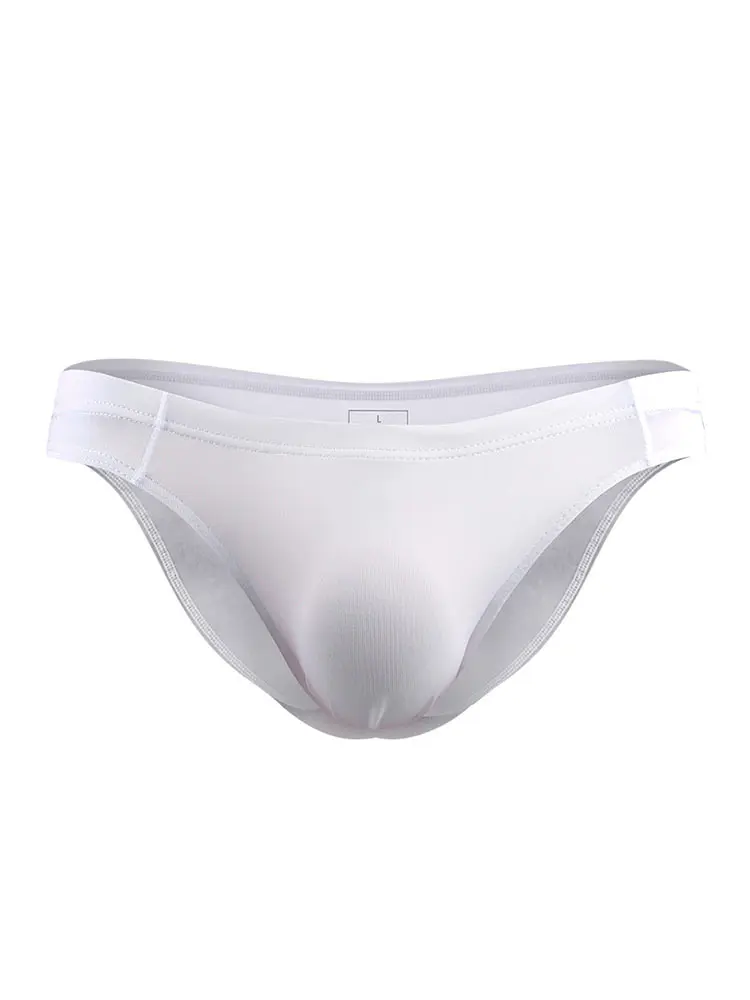 남성 삼각 팬티 아이스 실크 통기성 섹시 얇은 U자형 투명 일체형 로우라이즈 삼각 팬티